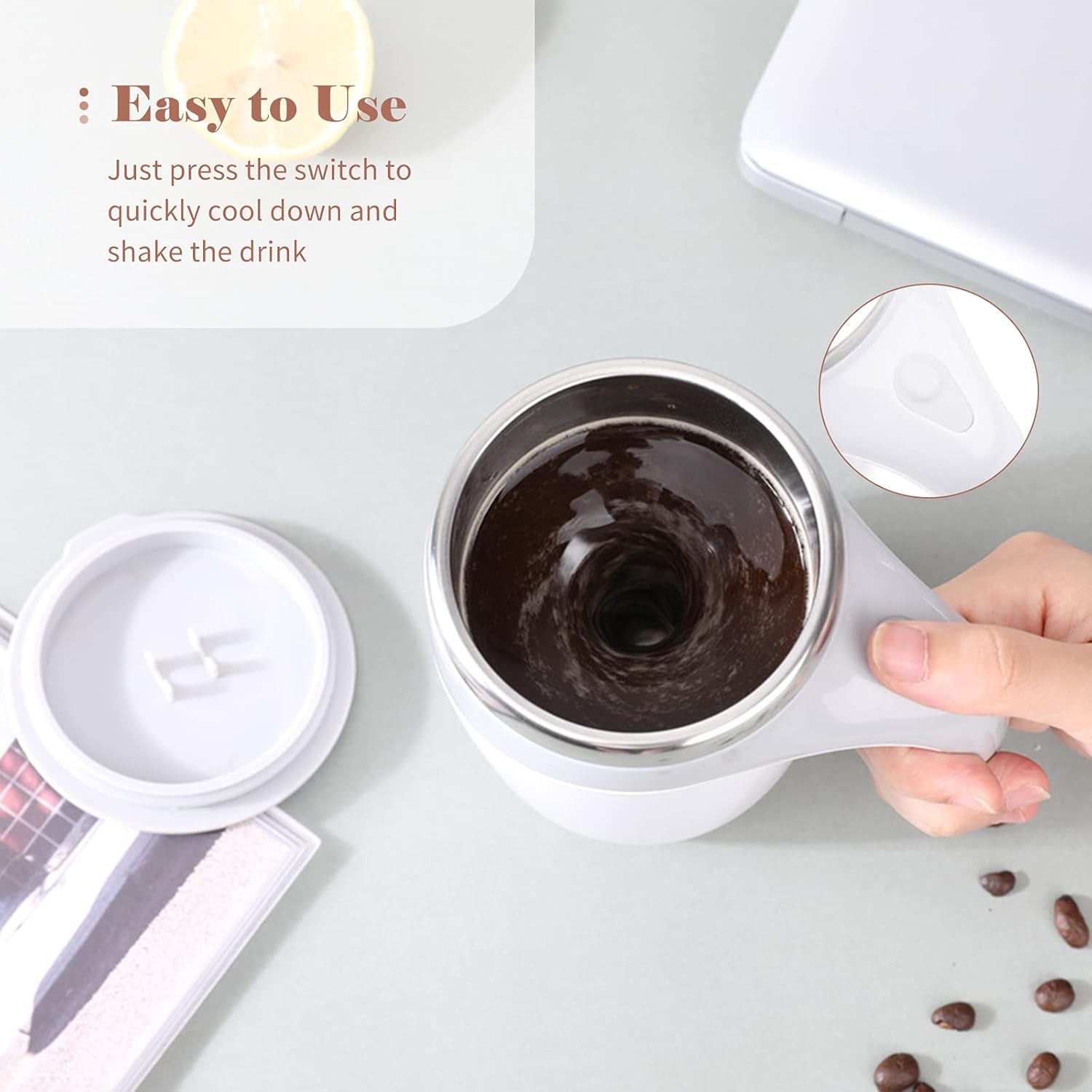 Self Stirring Mug with Lid - Favelane