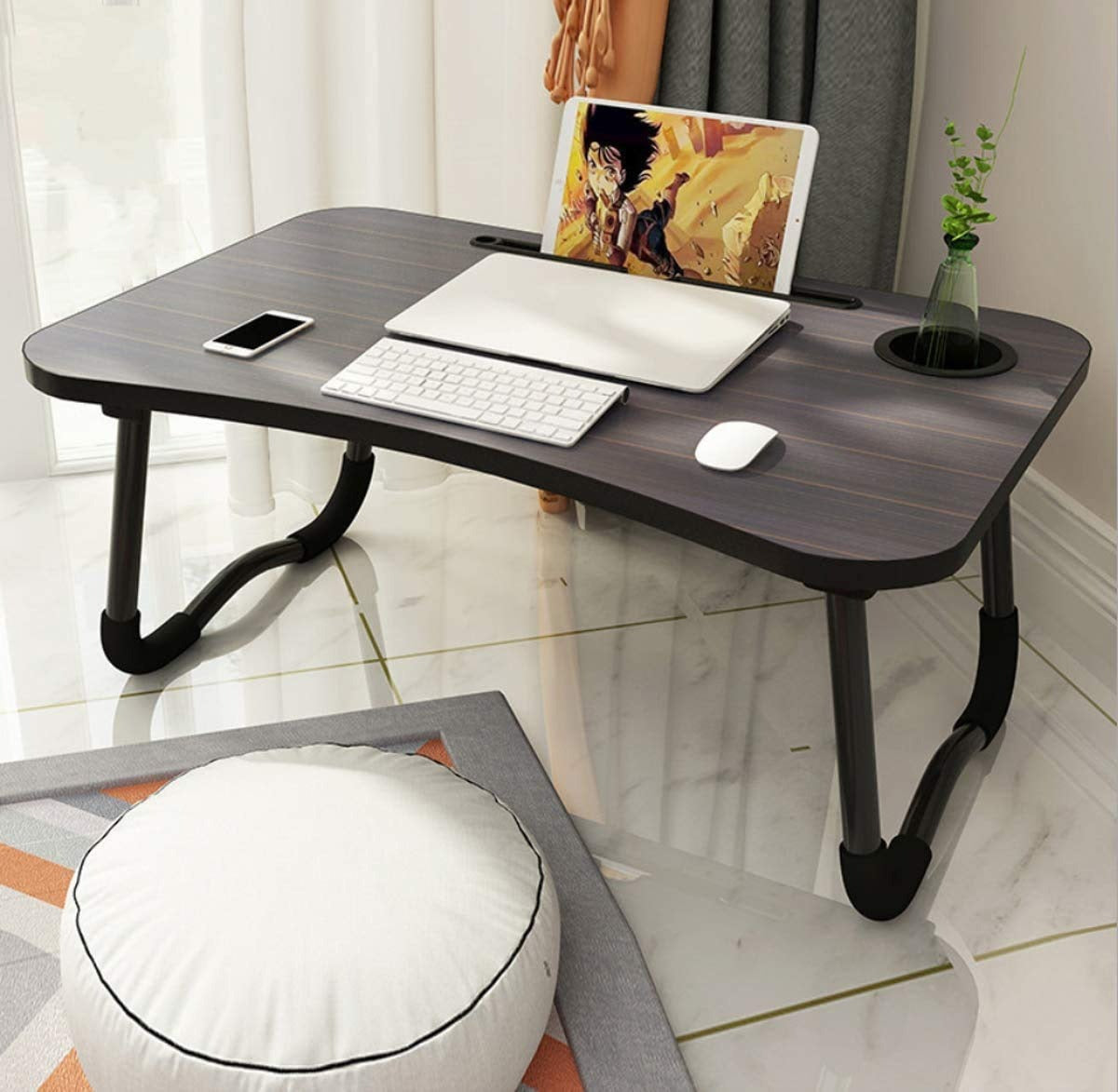 Wooden Laptop Table – Laptop Stand  – Laptop Table  – Bed Tray Table Fold-able – Study Table – Portable Desk – Random Color